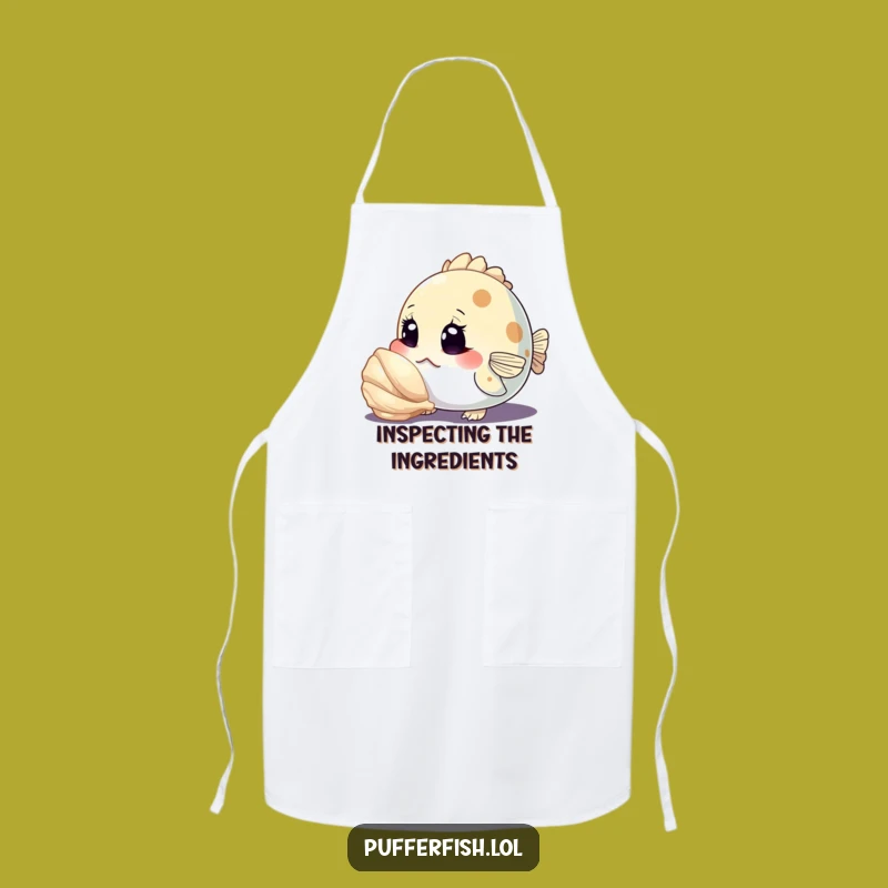 Funny Curious Pufferfish Apron: Kitchen Discovery, Hilarious Chef Wear