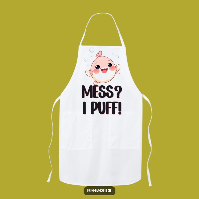 Funny Pufferfish Bubble Kitchen Apron: Gleeful Chef Helper, Perfect Funny Gift