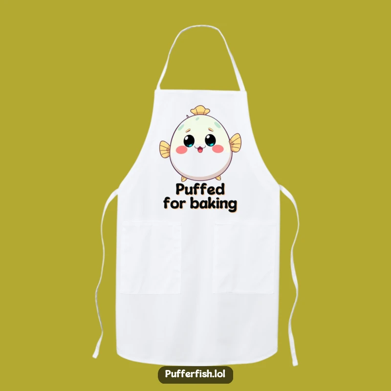 Funny Kawaii Pufferfish Apron - Inflating Cute Chef, Perfect for Kitchen Fun!