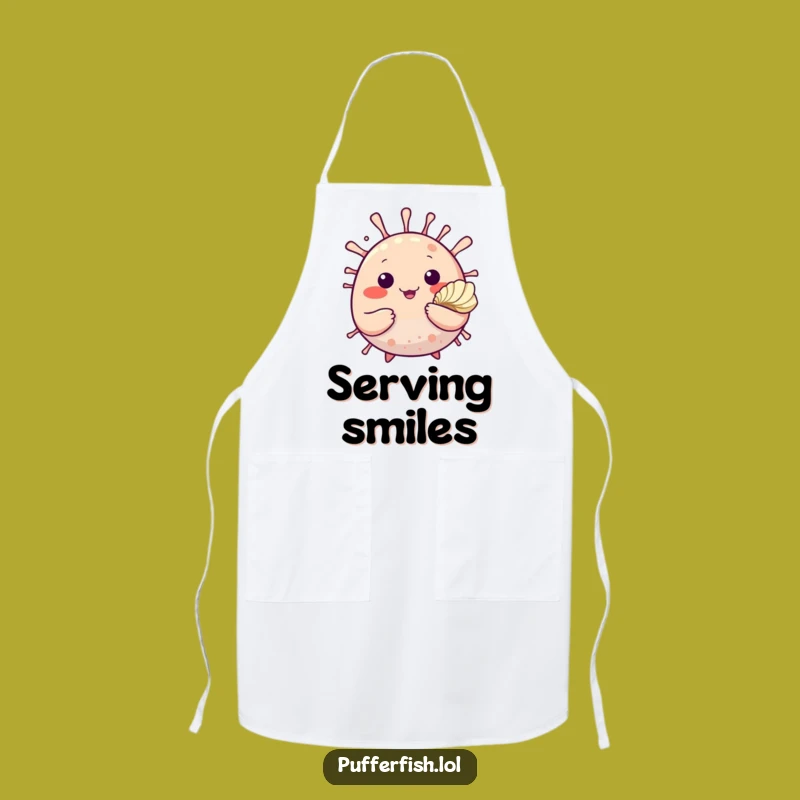 Funny Pufferfish Seashell Apron: Friendly Chef Gift, Ideal Funny Gift