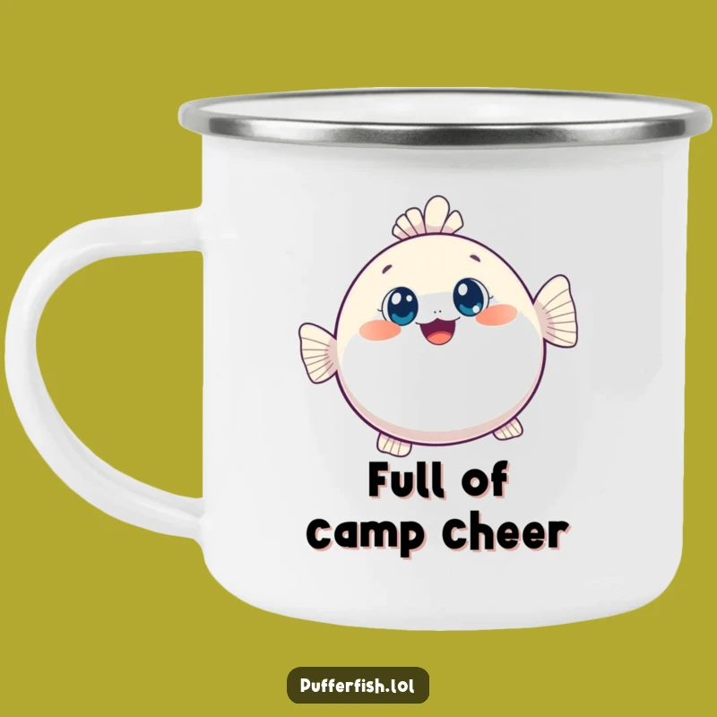 Funny Kawaii Pufferfish Camping Mug, Durable Drinkware for Cute Adventures