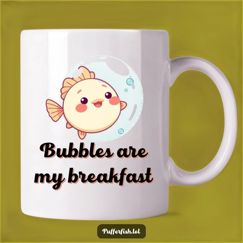 Funny Kawaii Pufferfish Bubble Mug - Playful Ocean Gift, Perfect Cute Surprise!