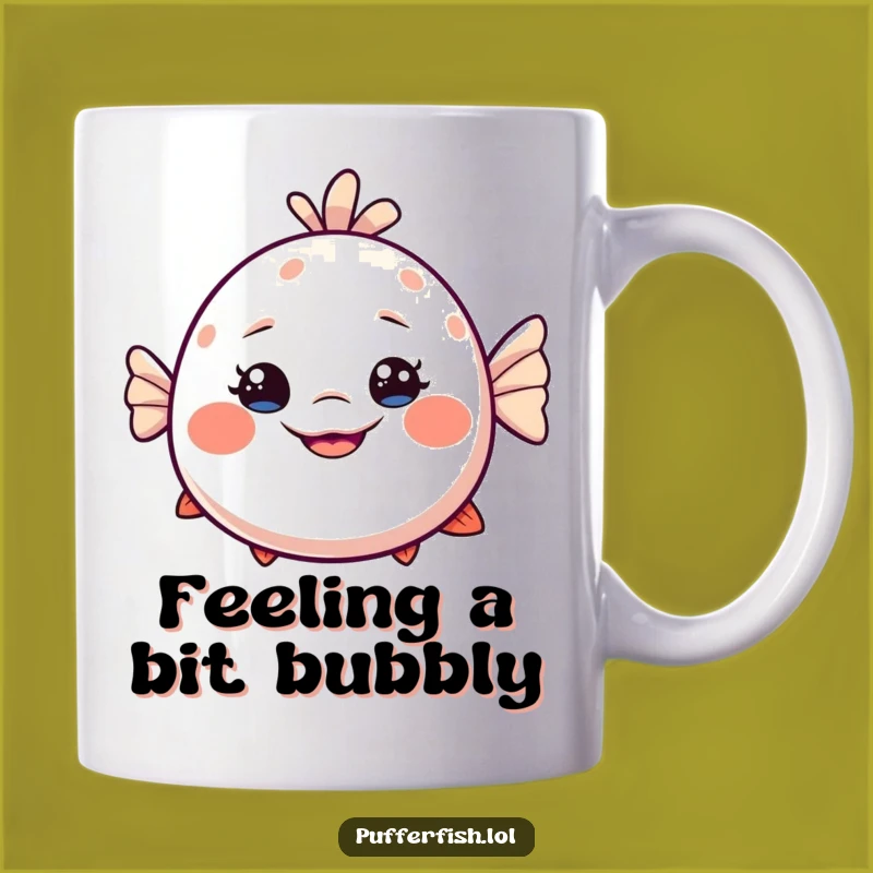 Funny Dizzy Pufferfish Mug: Goofy Grinning Sea Creature, Perfect Humorous Gift for Smiles