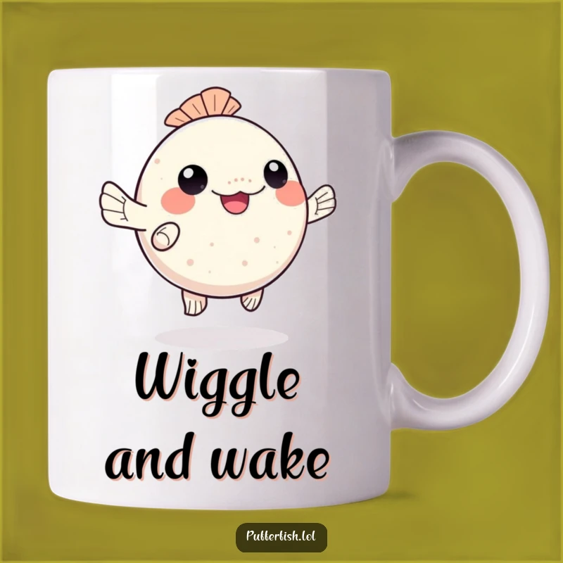 Funny Kawaii Pufferfish Mug: Happy Dance for Ocean Lovers Gift