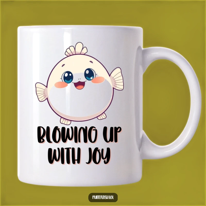 Funny Kawaii Pufferfish Mug, Joyful Inflation for Cute Gift Lovers