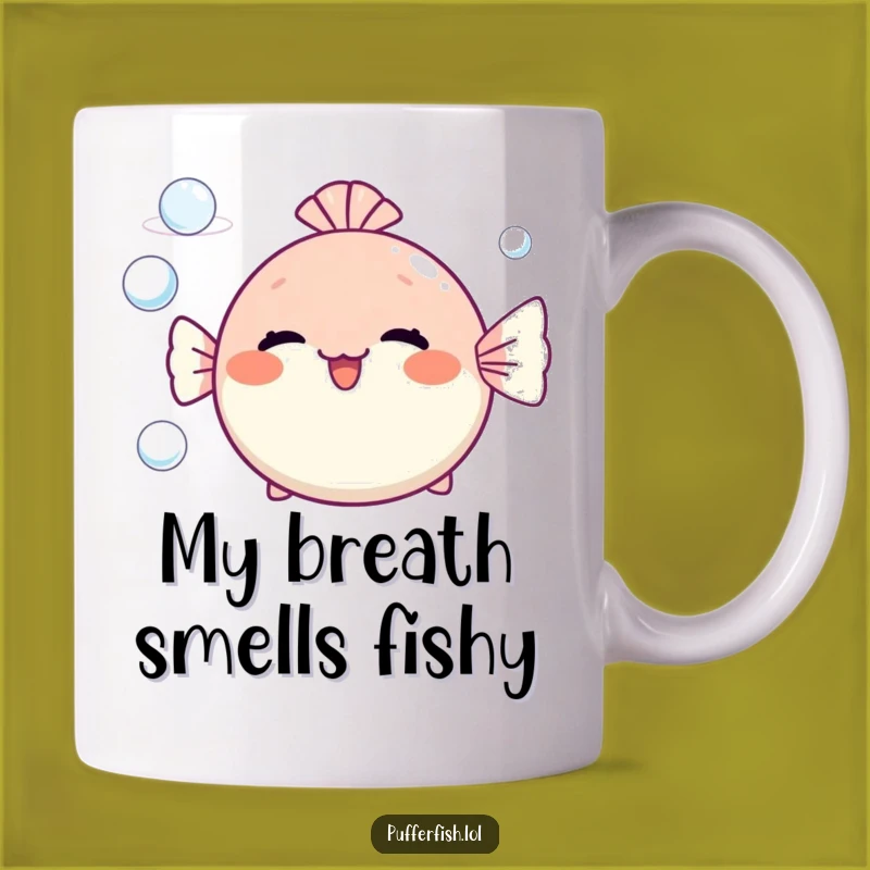 Funny Pufferfish Blowing Bubbles Mug: A Cheerful & Cute Gift for Him or Her