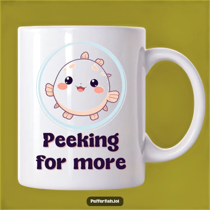 Funny Pufferfish Bubble Mug: Playful Peek, Perfect Funny Gift!