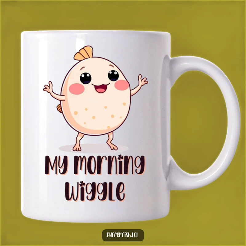 Funny Pufferfish Dance Mug: Wacky Moves, Hilarious Gift