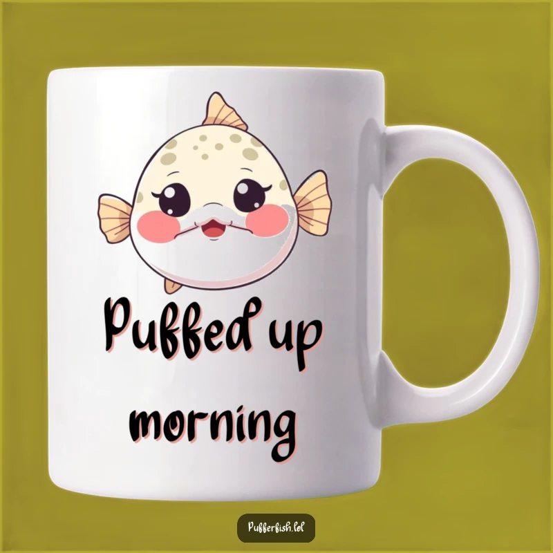 Funny Pufferfish Mug - Inflating Character, Perfect Humorous Surprise Gift!