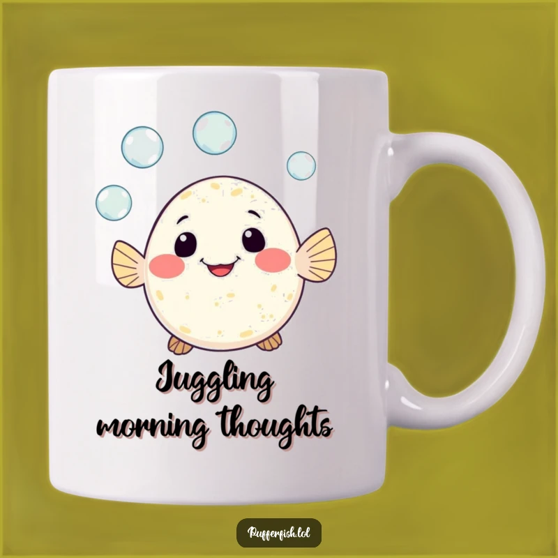 Funny Pufferfish Juggling Mug: Aquatic Fun and Perfect Gag Gift