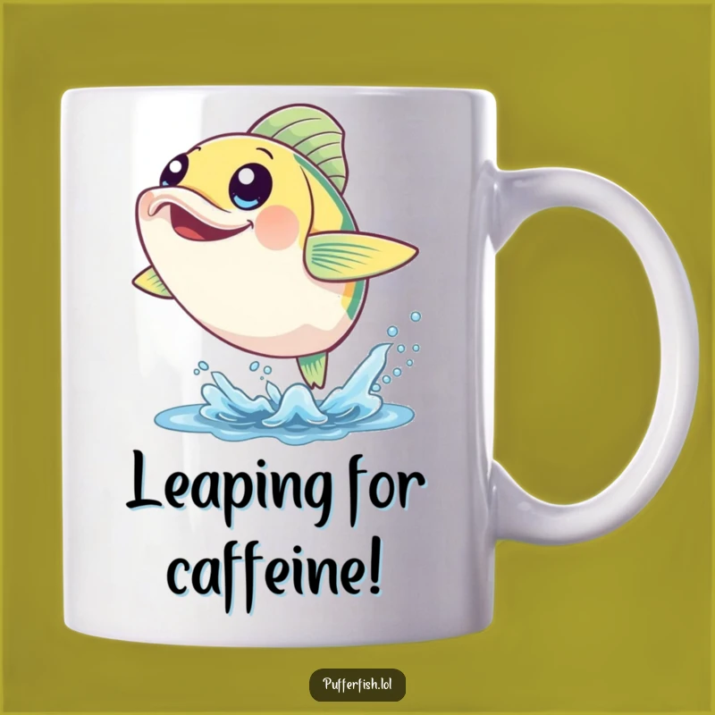 Funny Cheerful Fish Leap Mug - Joyful Splash for a Happy Day