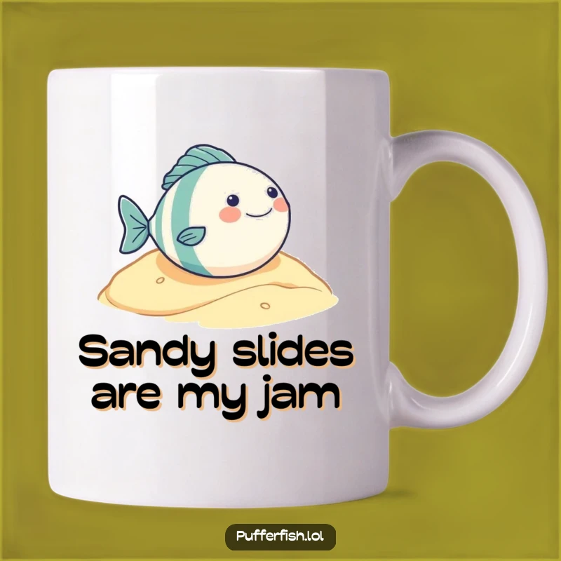 Funny Round Fish Rolling Downhill Mug: Hilarious Character Gift for Fish Lovers