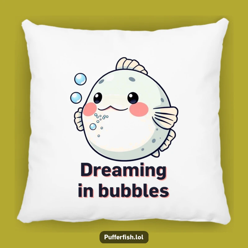 Funny Pufferfish Bubbles Pillow: Comfy and Playful Accent, Great Gift