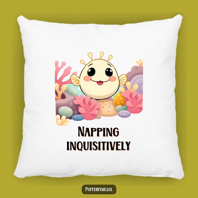 Funny Curious Pufferfish Pillow: Cuddle Up with Ocean Wonder Gift