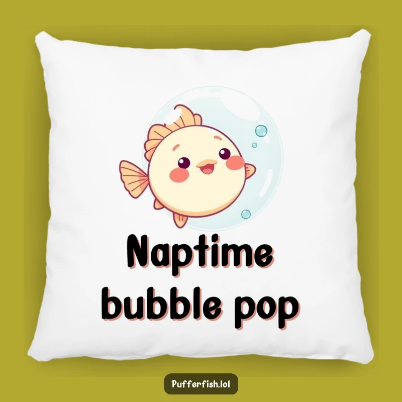 Funny Kawaii Pufferfish Bubble Pillow - Playful Ocean Comfort, Perfect Cute Accent!