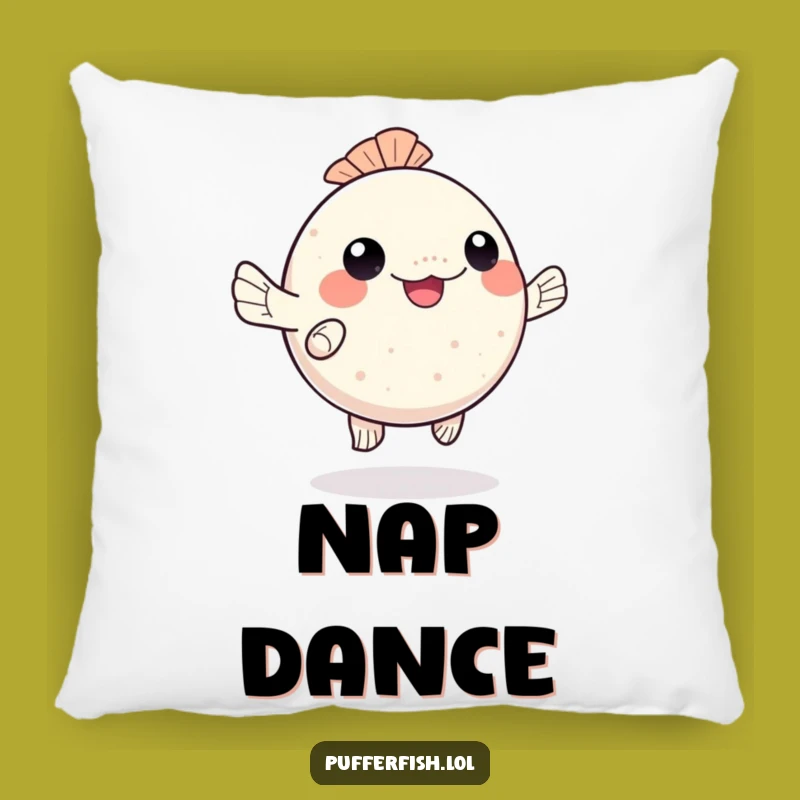 Funny Kawaii Pufferfish Pillow: Cozy Happy Dance for Comfort