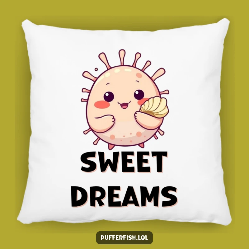 Funny Pufferfish Seashell Pillow: Cute Comfort, Perfect Funny Gift