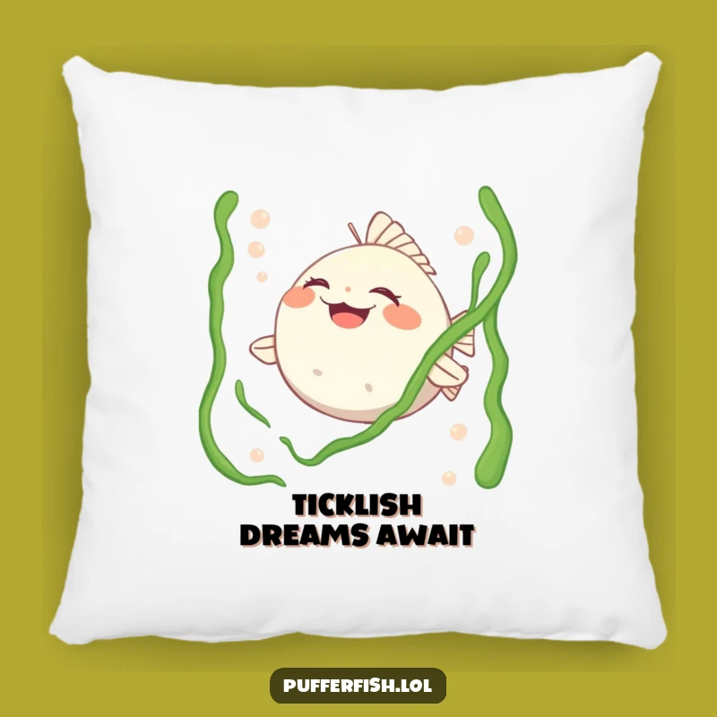 Funny Pufferfish Tickled Pillow: Soft Laughs, Hilarious Sea Creature Cushion