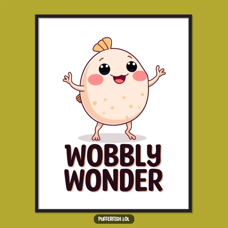 Funny Pufferfish Dance Digital Art: Instant Energy for Your Walls, Perfect Print