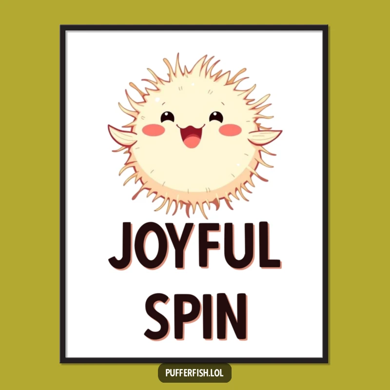 Funny Digital Pufferfish Art: Instant Joyful Download for Wall Decor Gift