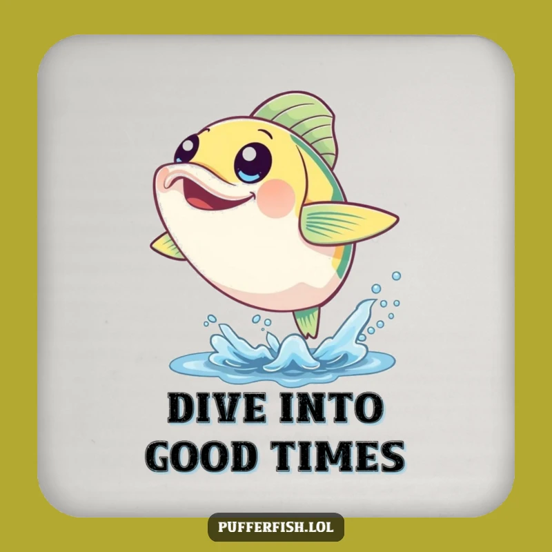 Funny Cheerful Fish Leap Coaster - Protect Surfaces with Joyful Charm