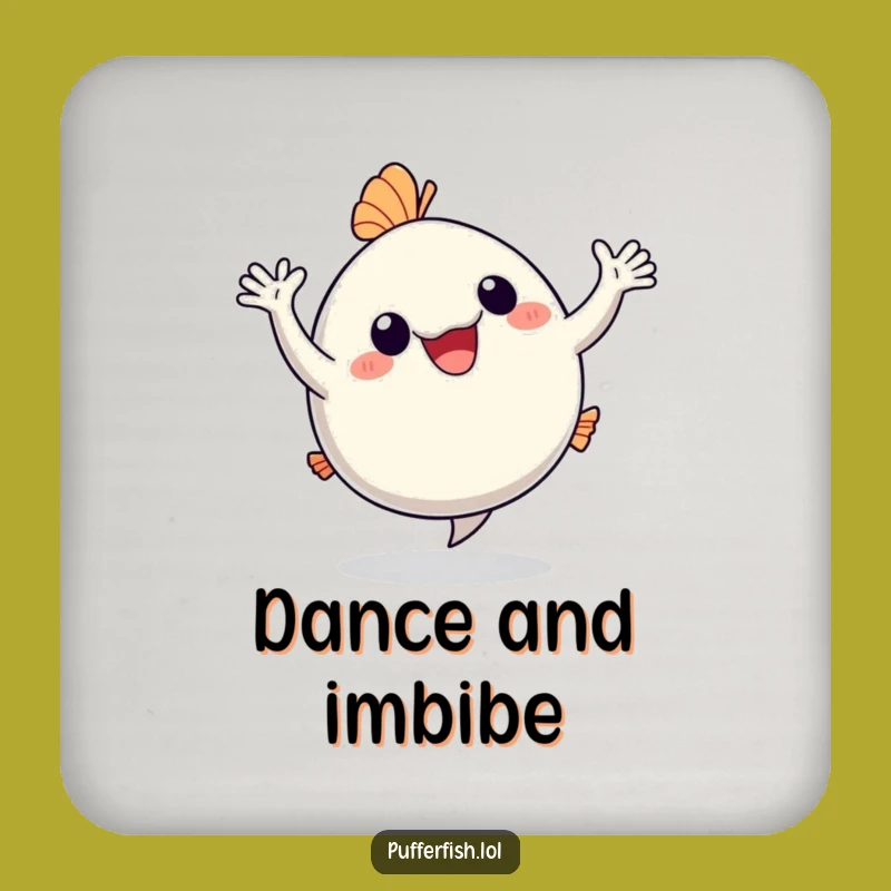 Funny Dancing Pufferfish Coaster: Hilarious Protection for Cheerful Surfaces