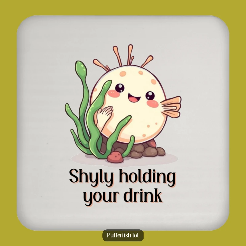 Funny Kawaii Pufferfish Coaster: Playful Protection for Surfaces