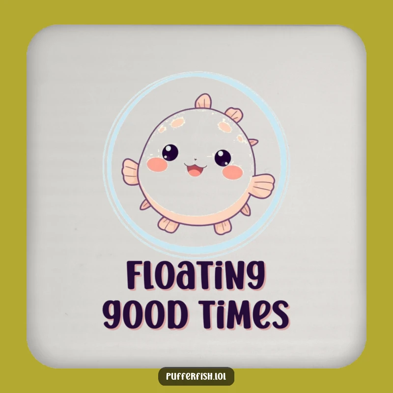 Funny Pufferfish Bubble Drink Coaster: Protect Surfaces, Hilarious Funny Gift!