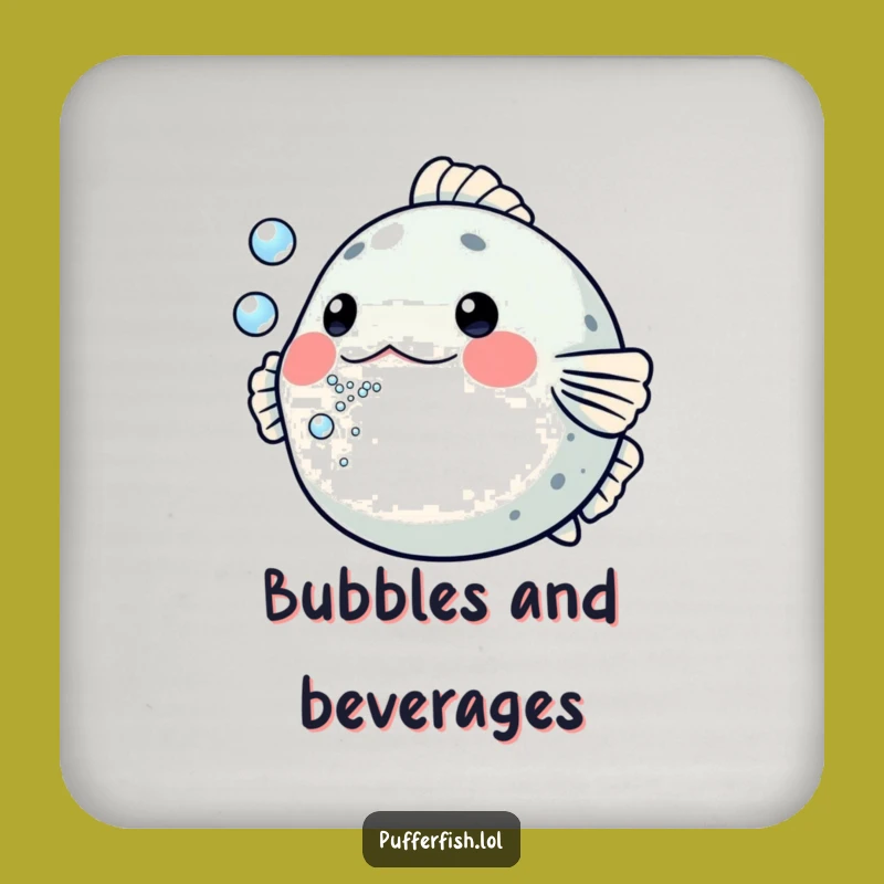 Funny Pufferfish Bubbles Coaster: Protect Surfaces with Playfulness, Perfect Gift
