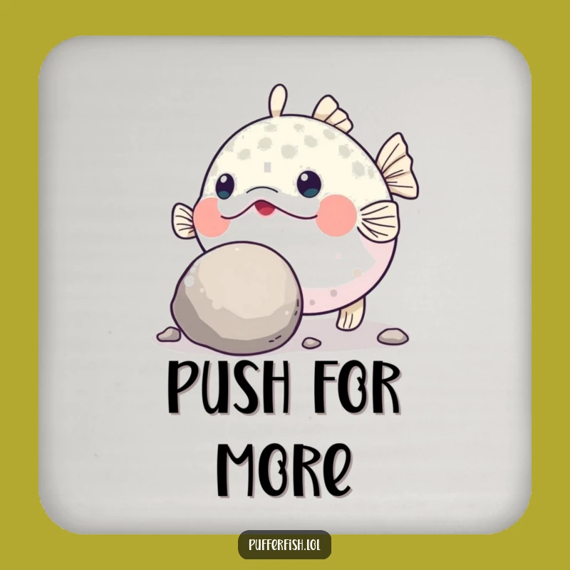 Funny Pufferfish Grit Coasters: Protect Surfaces with Determined Style!