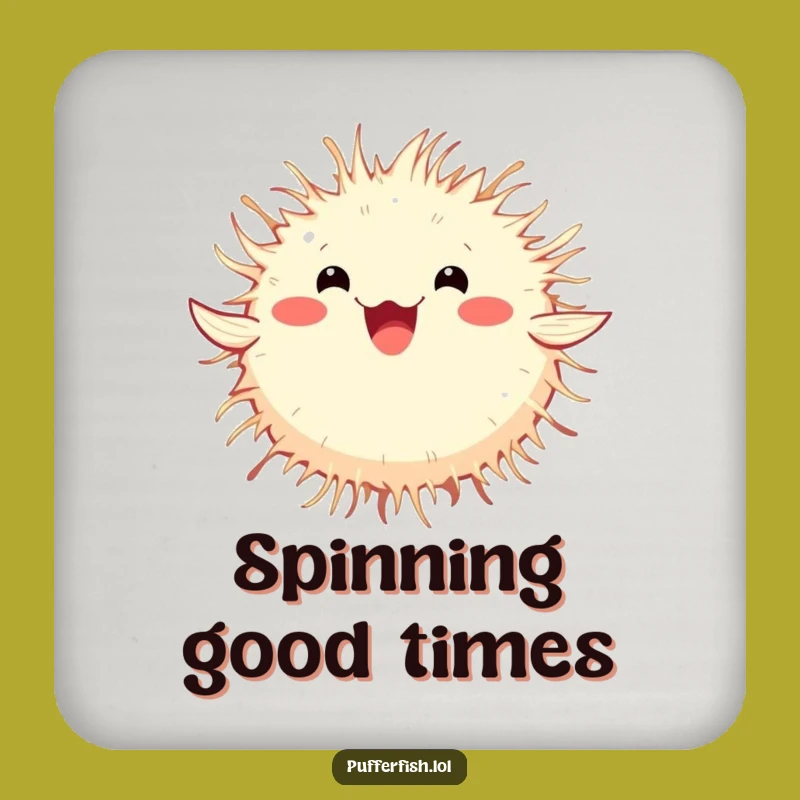Funny Pufferfish Party Coaster: Protect Surfaces with Hilarious Style Gift