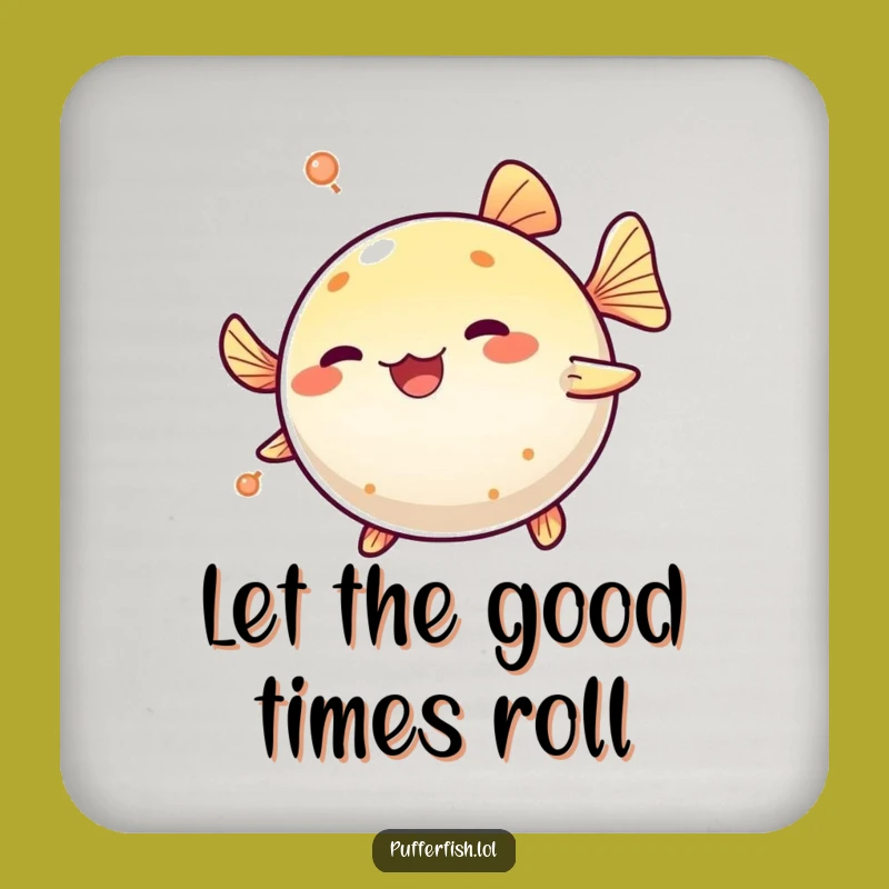 Funny Pufferfish Spinning Drink Coaster: Protect Surfaces, Hilarious Funny Gift!