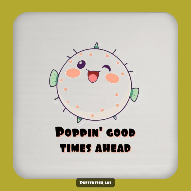 Funny Pufferfish Coasters: Protect Surfaces with Cheer, Set of Funny Gifts!