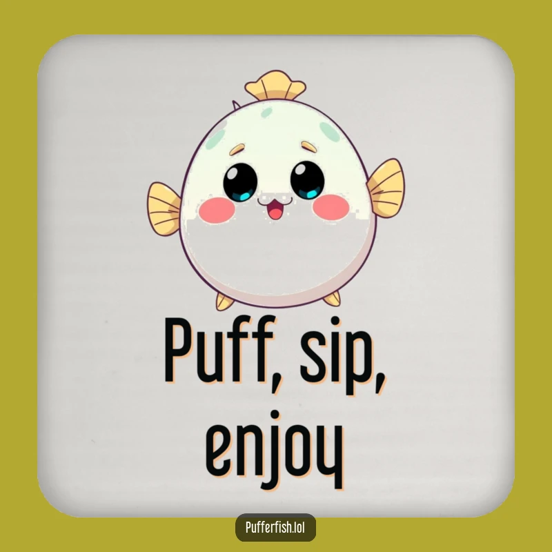 Funny Kawaii Pufferfish Coaster - Inflating Cute Protection, Perfect Ocean Table Gift!