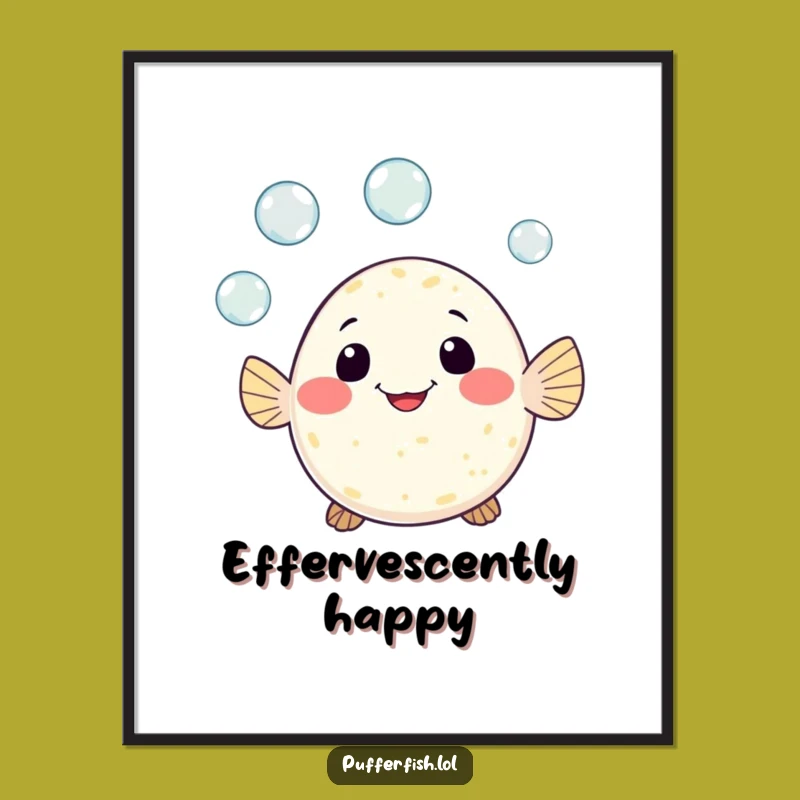 Funny Pufferfish Juggling Poster: Playful Wall Art and Adorable Gag Gift