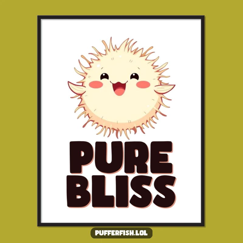 Funny Spinning Pufferfish Poster: Vibrant Wall Art for a Happy Home Gift