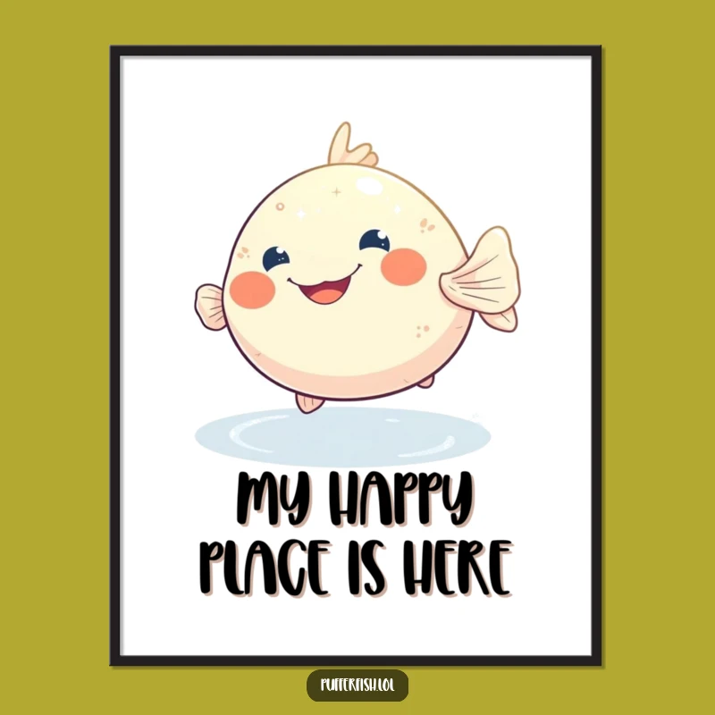 Funny Pufferfish Grin Poster - Bring Hilarious Aquatic Joy to Your Walls