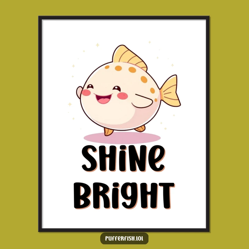 Funny Pufferfish Dance Poster: Sparkling Art, Ideal Funny Gift