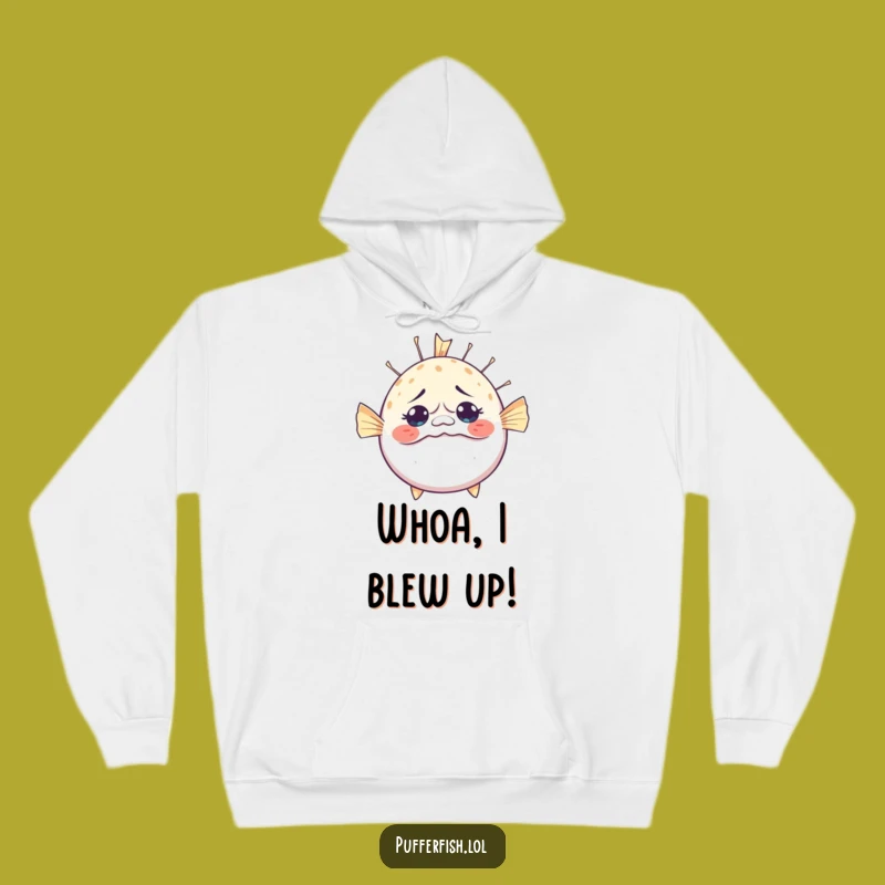 Cozy Funny Bewildered Pufferfish Hoodie: Warm & Hilarious Surprise Wear