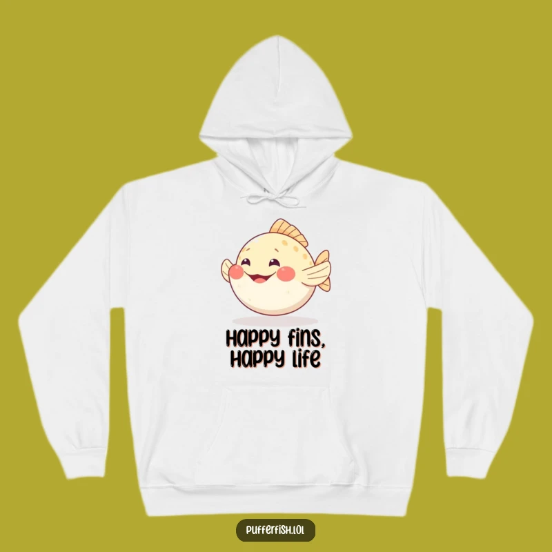 Cozy Funny Pufferfish Grin Hoodie: Wiggle into Warmth & Humor