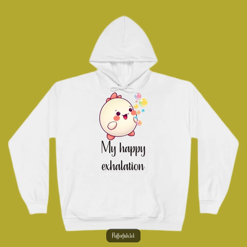 Funny Happy Pufferfish Bubble Hoodie - Kawaii Cartoon Comfort - Joyful Gift