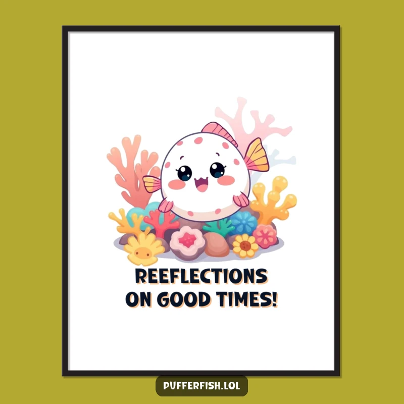 Colorful Reef Pufferfish Free Printable Wall Art - Whimsical Decor