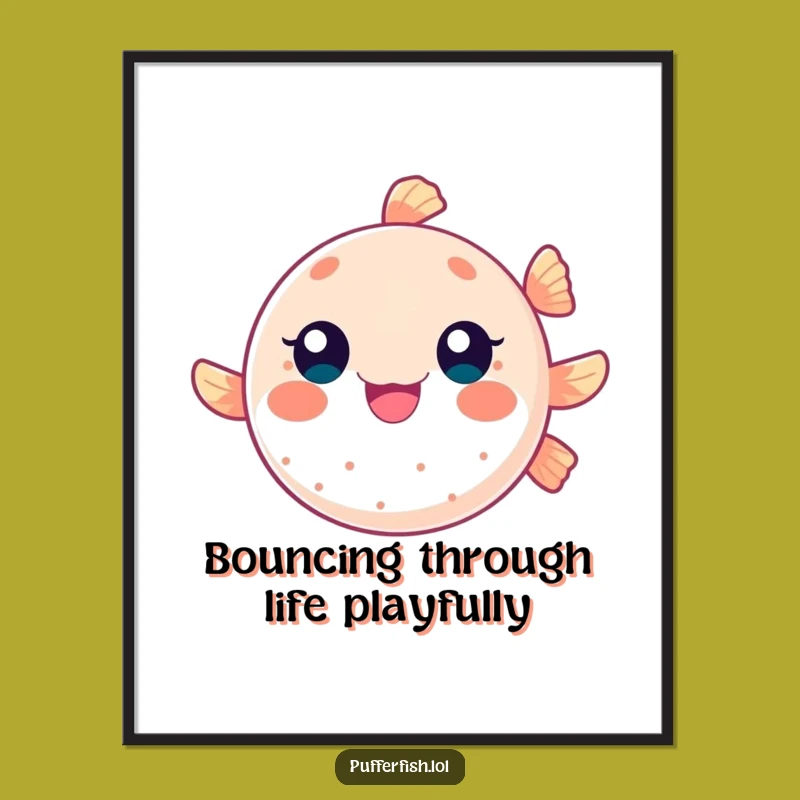 Free Printable Wall Art: Bouncing Pufferfish Playful Downloadable Decor
