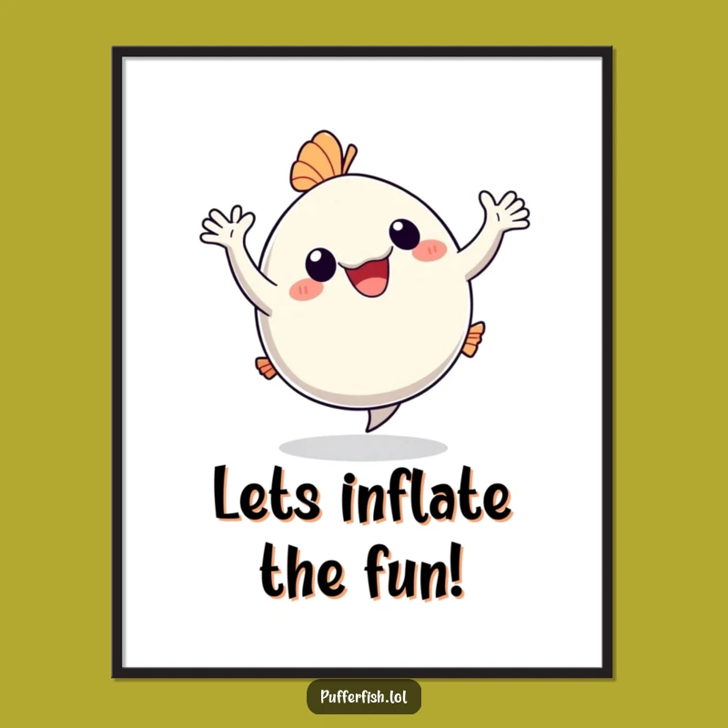 Free Printable Wall Art: Dancing Pufferfish - Humorous Downloadable Decor