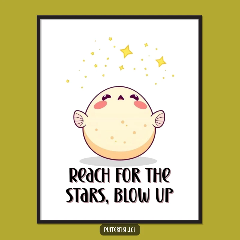 Free Printable Wall Art: Pufferfish Meteor Shower - Whimsical Starry Downloadable Decor
