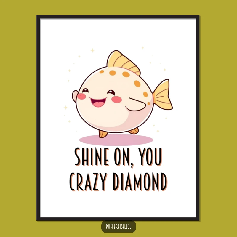 Free Printable Wall Art: Sparkly Pufferfish Dance for Fun Downloadable Decor