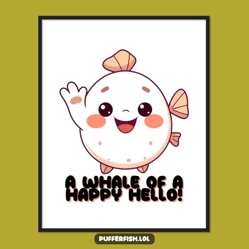 Friendly Pufferfish Free Printable Wall Art - Cheerful Decor