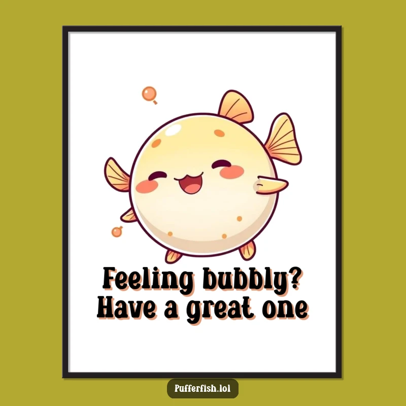 Funny Free Printable Wall Art: Pufferfish Spinning Delightfully, Downloadable Home Decor