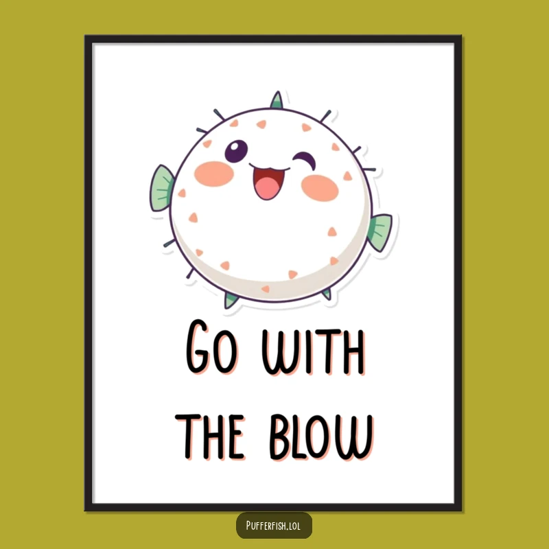 Funny Free Printable Wall Art: Bubbly Pufferfish Bringing Joy to Your Home!