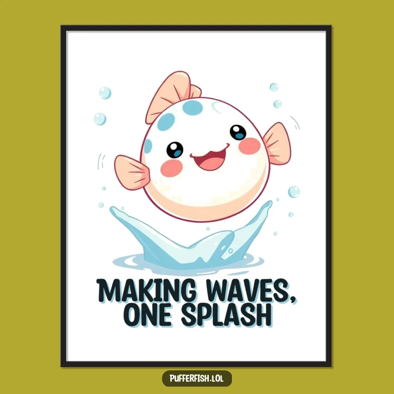 Free Printable Kawaii Pufferfish Wall Art: Funny Splashy Decor Downloadable!